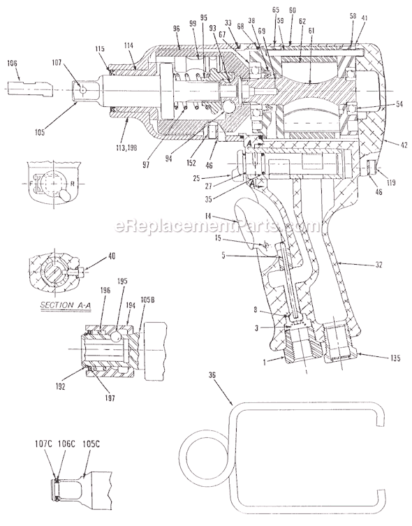 Chicago Pneumatic CP6041 HABAR (T022331) 1/2" Impact Wrench Page A Diagram