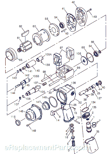 Chicago Pneumatic CP6500 RSS (T025215) 7/16" Hex Impact Wrench Page A Diagram
