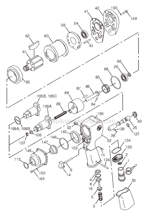 Chicago Pneumatic CP6760 RS (T025309) 3/4" Impact Wrench Page A Diagram