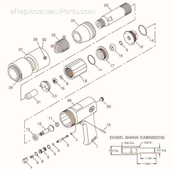 Chicago Pneumatic CP7110 (8941071101) Standard Hammer Page A Diagram