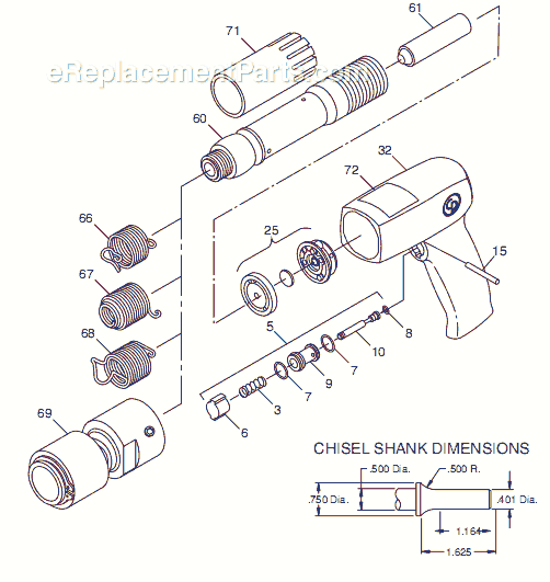 Chicago Pneumatic CP715 (T023311) Hammer Page A Diagram