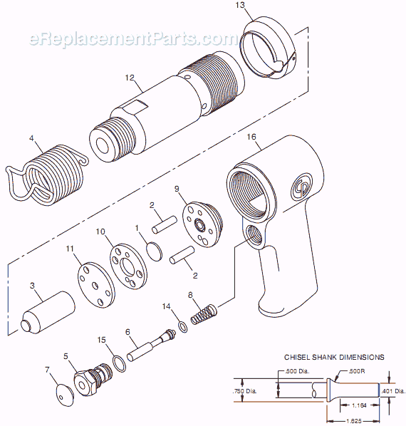 Chicago Pneumatic CP716 (T025348) Hammer Page A Diagram