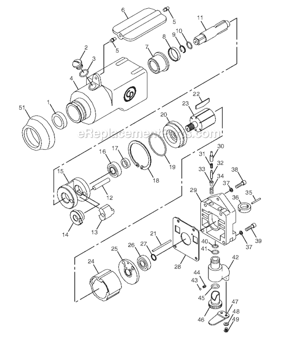 Chicago Pneumatic CP722 (T024190) 3/8" Impact Wrench Page A Diagram