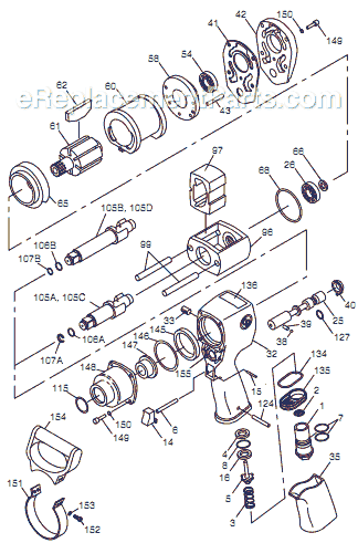 Chicago Pneumatic CP771 (T025273) 1" Impact Wrench Page A Diagram