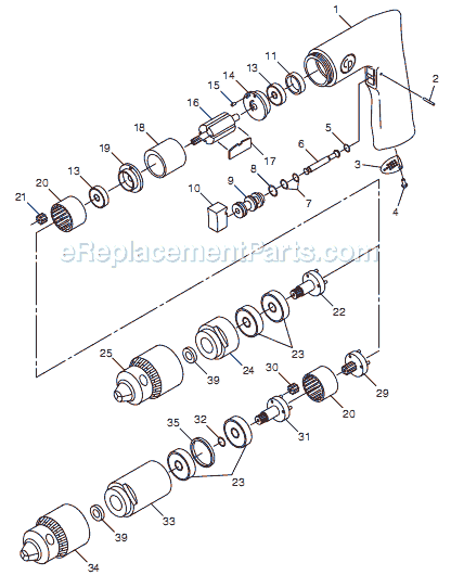 Chicago Pneumatic CP785QC (T024242) 3/8" Drill Page A Diagram