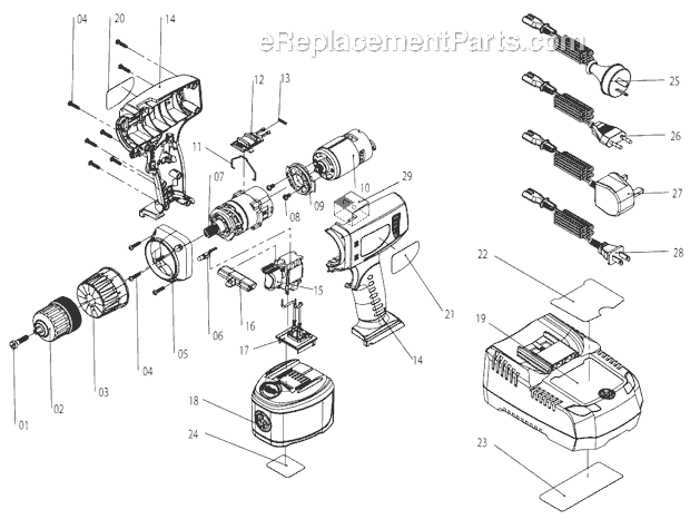 Chicago Pneumatic CP8335L (8941083351) Cordless Drill Page A Diagram