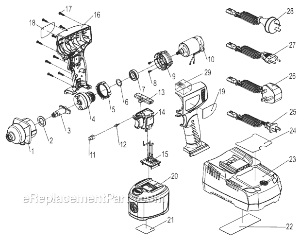 Chicago Pneumatic CP8738 (8941087380) Cordless Drill Page A Diagram