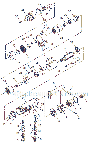 Chicago Pneumatic CP879 (T023999) 3/8" Drill Page A Diagram
