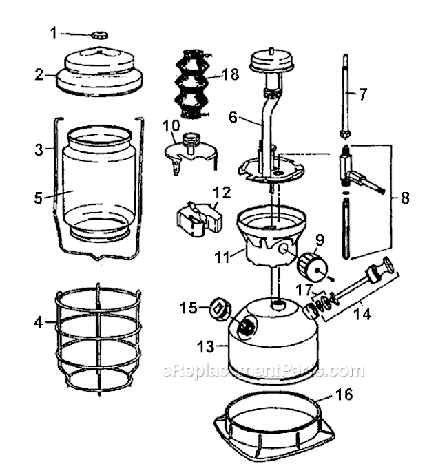 Coleman 2000-750 Dual Fuel Lantern Page A Diagram