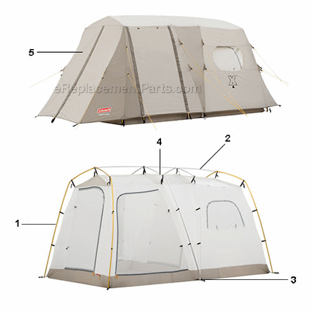 Coleman 2000000438 Northstar X4 Tent - Cabin Page A Diagram