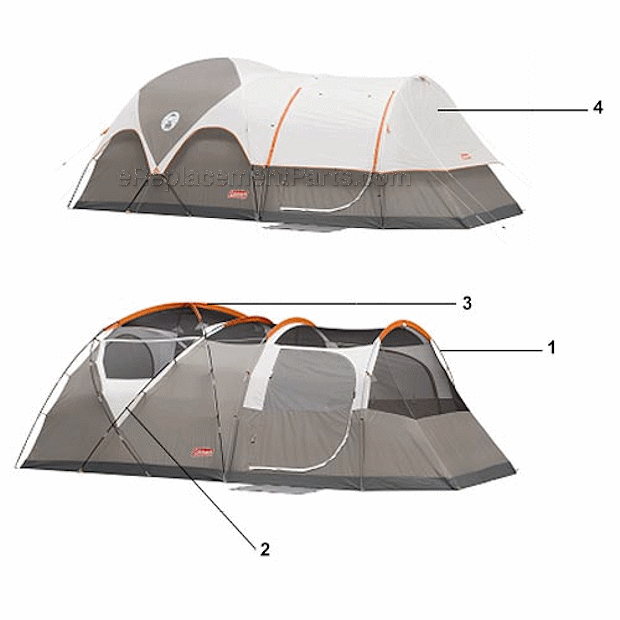 Coleman 2000001188 Kohna - 18In. X 10In. Modified Dome Tent Page A Diagram