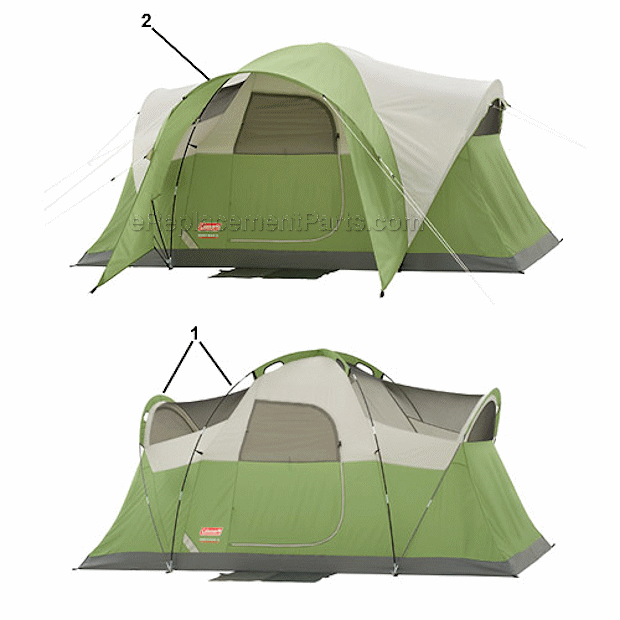 Coleman 2000001593 Montana 6 Modified Dome Tent Page A Diagram