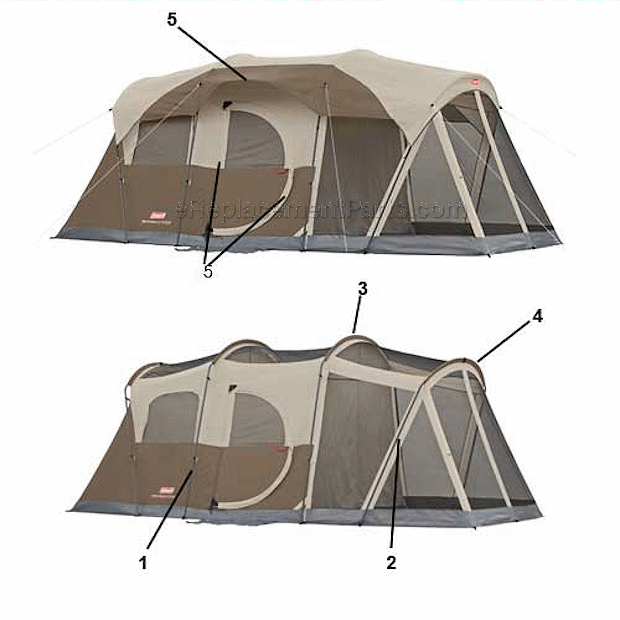 Coleman 2000001597 Weathermaster Screened 6 Tent With Hinged Door - Cabin Page A Diagram