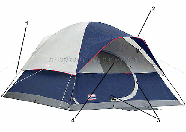 Coleman 2000004659 Elite Sundome 6 Dome Tent Page A Diagram