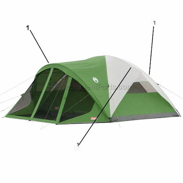 Coleman 2000007824 Evanston Screened 8 Dome Tent Page A Diagram