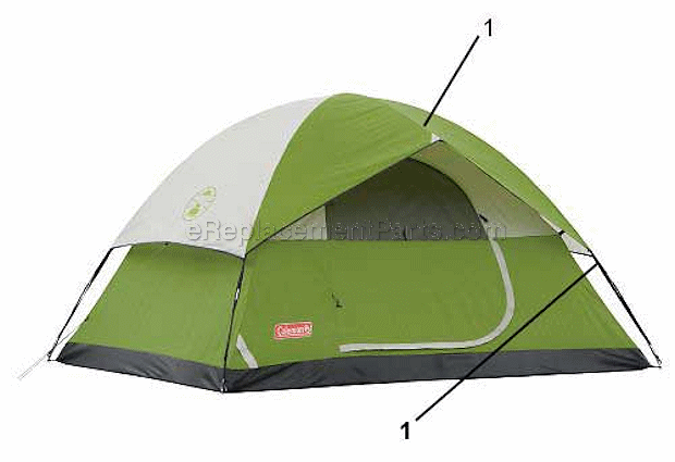 Coleman 2000007827 Sundome 4 Dome Tent Page A Diagram