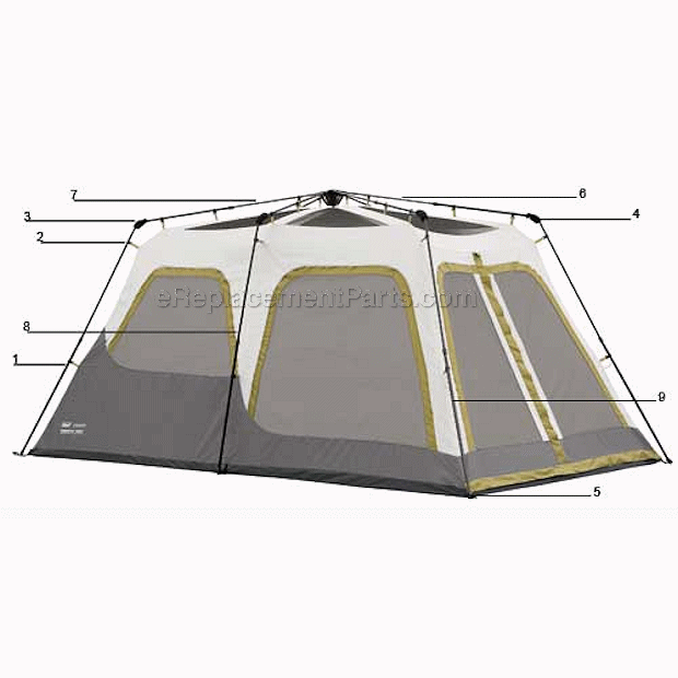 Coleman 2000008054 Instant Tent 10 - Cabin Page A Diagram