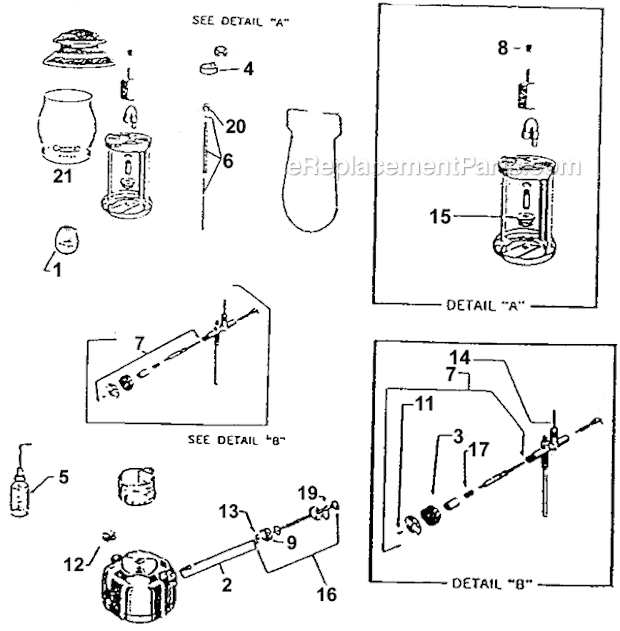 Coleman 201-700 Kerosene Lantern Page A Diagram