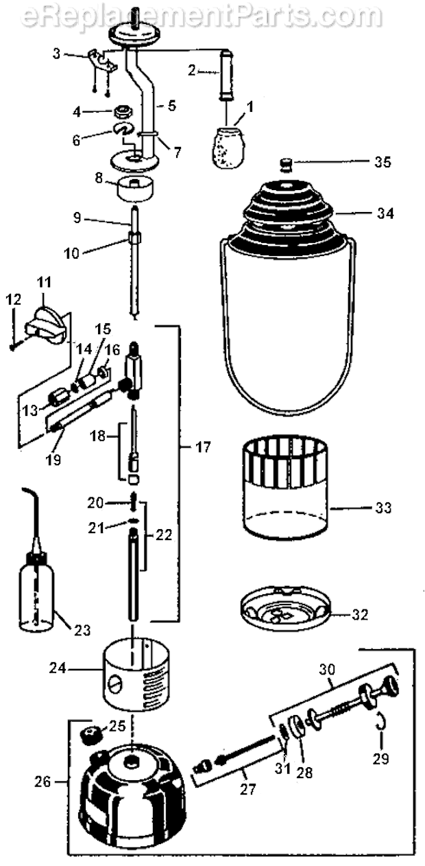 Coleman 214A700 1-Mantle Kerosene Lantern Page A Diagram