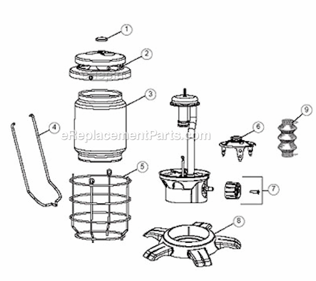 Coleman 2500B750 Northstar Electronic Ignition Propane Lantern Page A Diagram