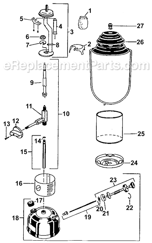 Coleman 282-700E Unld 1-Mantle Lantern Page A Diagram