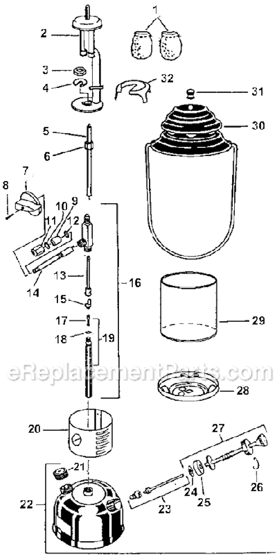 Coleman 288A700G 2 Mantle Gas Lantern Page A Diagram