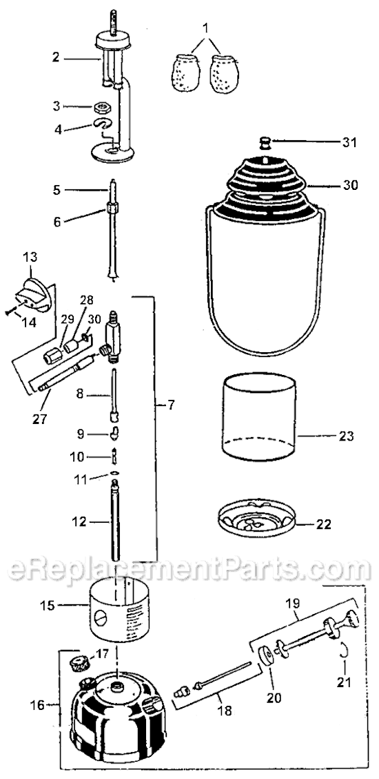 Coleman 290A741 2 Mantle Gas Lantern Page A Diagram
