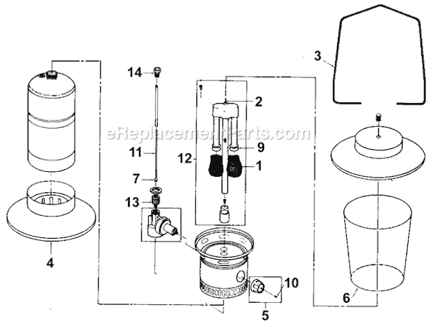 Coleman 5114-708 2 Mantle Propane Lantern Page A Diagram