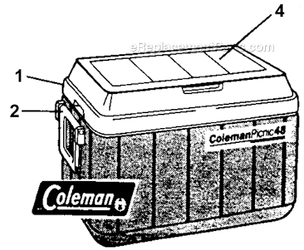 Coleman 5236-700 48 Quart Green Picnic Chest Cooler Page A Diagram