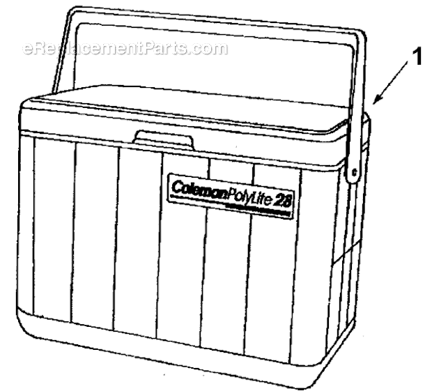 Coleman 5278-703T 28 Quart Red Ice Basket Chest Cooler Page A Diagram