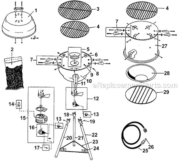 Coleman 5477A751 Gas Smoker and Grill W/ E.I.Ignition Page A Diagram