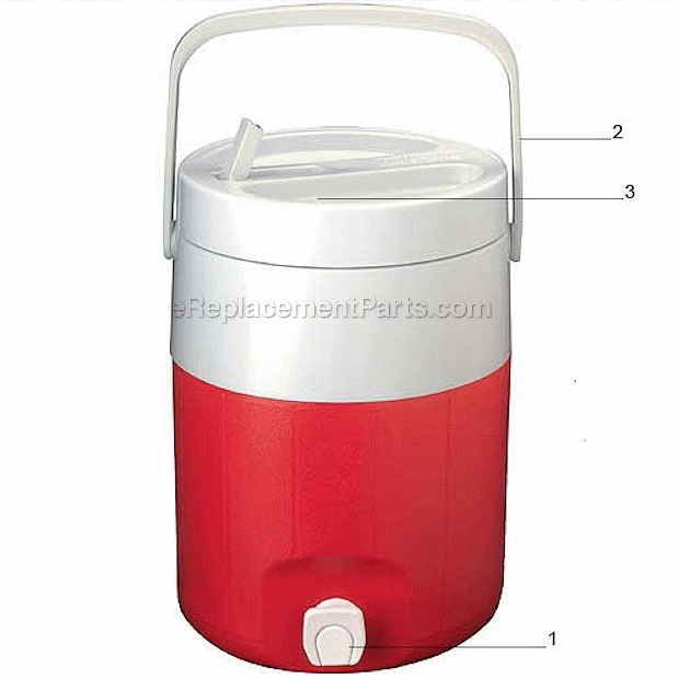 Coleman 5592C703G 2-G Personal/Beverage, Jug W/Faucet And Spout - Red Page A Diagram