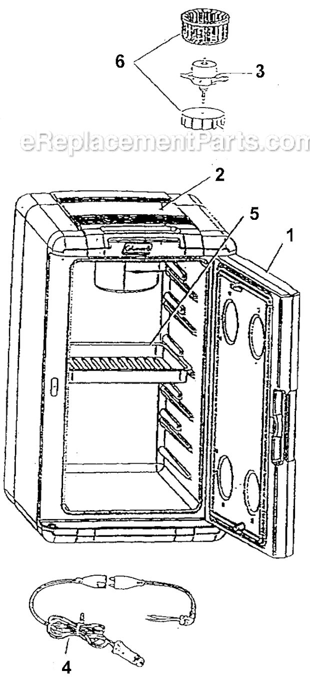 Coleman 5640-807T 40 Quart Gray Vertical/Horizontal Thermoelectric Cooler Page A Diagram