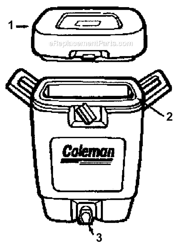 Coleman 5653-706 3 Gallon Blue Beverage Cooler Page A Diagram