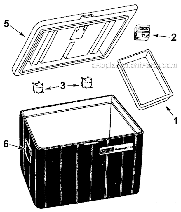 Coleman 5894-723 68 Quart Red NightSight 68 Chest Cooler Page A Diagram