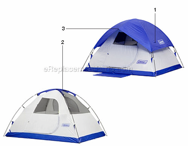 Coleman 9180A101 Sundome - 10In. X 10In. Tent Page A Diagram