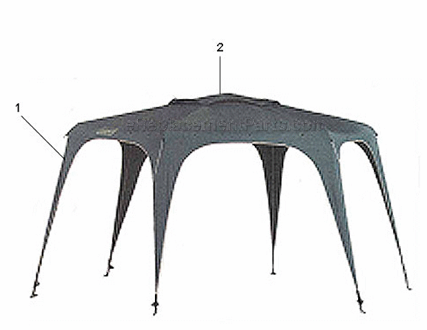 Coleman 9191-142 Shade Lodge - 14In. X 12In. Shelter Page A Diagram
