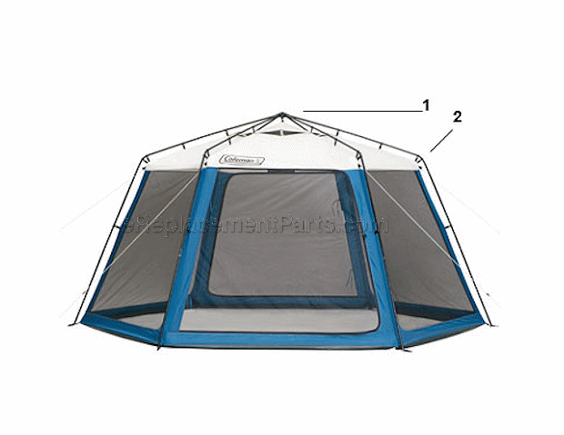 Coleman 9232-242 Insta-Clip- 6-Sided Screen Room - Shelter Page A Diagram