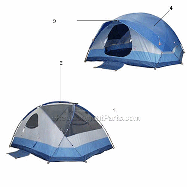 Coleman 9277-139 13In. X 9In. Tent Page A Diagram