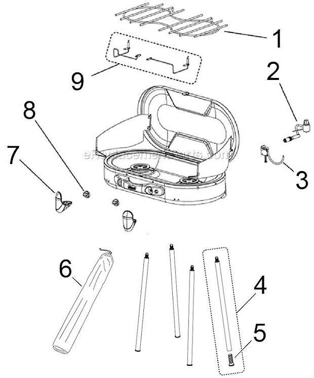 Coleman 9948-783 2 Burner Powerpack Propane Stove Page A Diagram