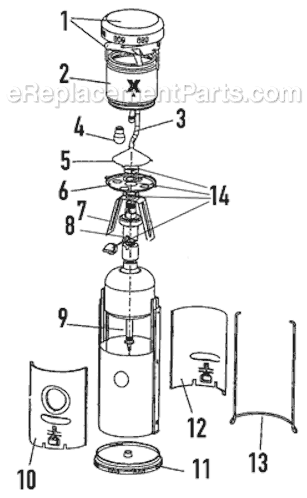 Coleman 9970-725 Xcursion Lantern Page A Diagram