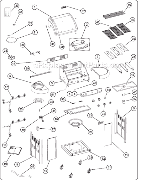 Coleman 9990-132 (5100 Series) Propane Grill Page A Diagram