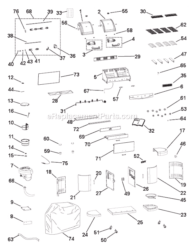 Coleman 9992-646 (7700 Series) Gas Grill Page A Diagram