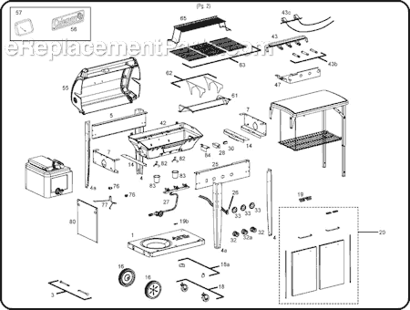 Coleman DT331-BBF (3300 Series) Gas Grill Page A Diagram