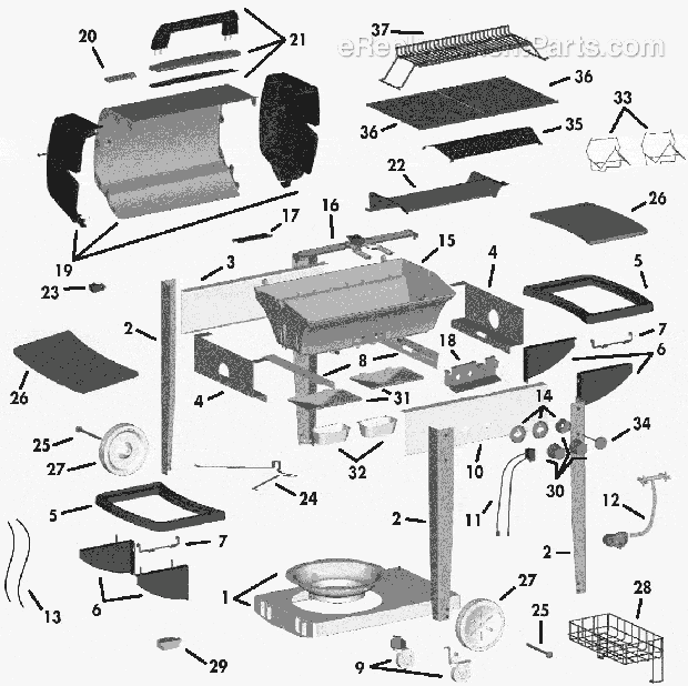 Coleman LG30611E (3000 Series) Gas Grill Page A Diagram