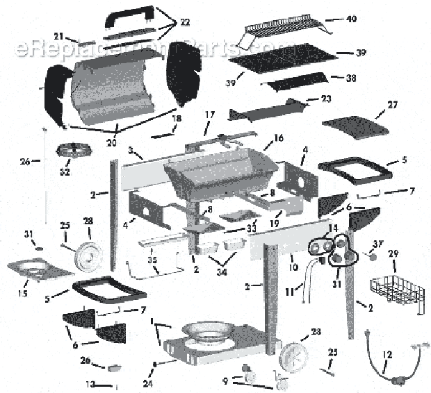 Coleman LT30610EB (3000 Series) With Side Burner Page A Diagram