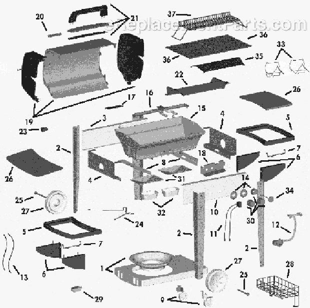 Coleman LT30611E (3000 Series) Gas Grill Page A Diagram