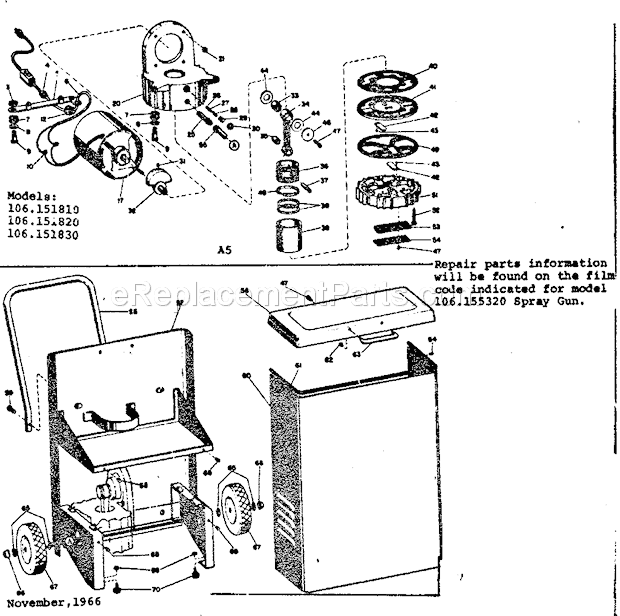 Craftsman 106151820 Oilless Piston Cart Type Sprayers W/storage Compartment Page A Diagram