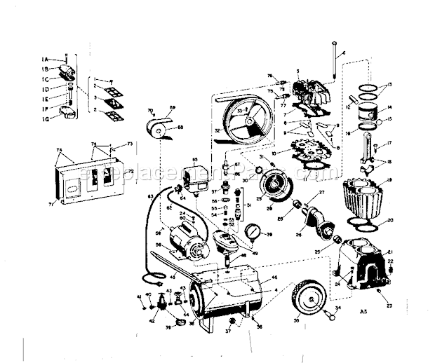 Craftsman 106152030 Twin Cylinder Tank Type Compressor Page A Diagram