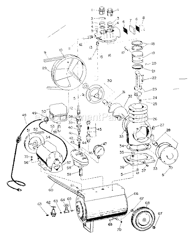 Craftsman 106152350 One Cylinder Tank Type Paint Sprayer Page A Diagram